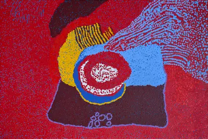 Yannima Tommy Watson, Pukara, 2013, synthetic polymer paint on linen, 183.5 x 122 cm