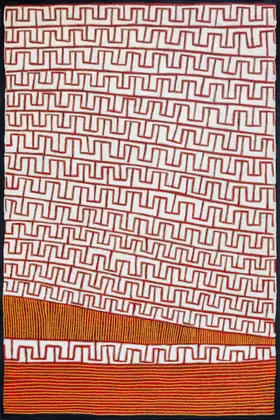 Ray James Tjangala, Tingari, 2015, synthetic polymer paint on linen, 120 x 180 cm