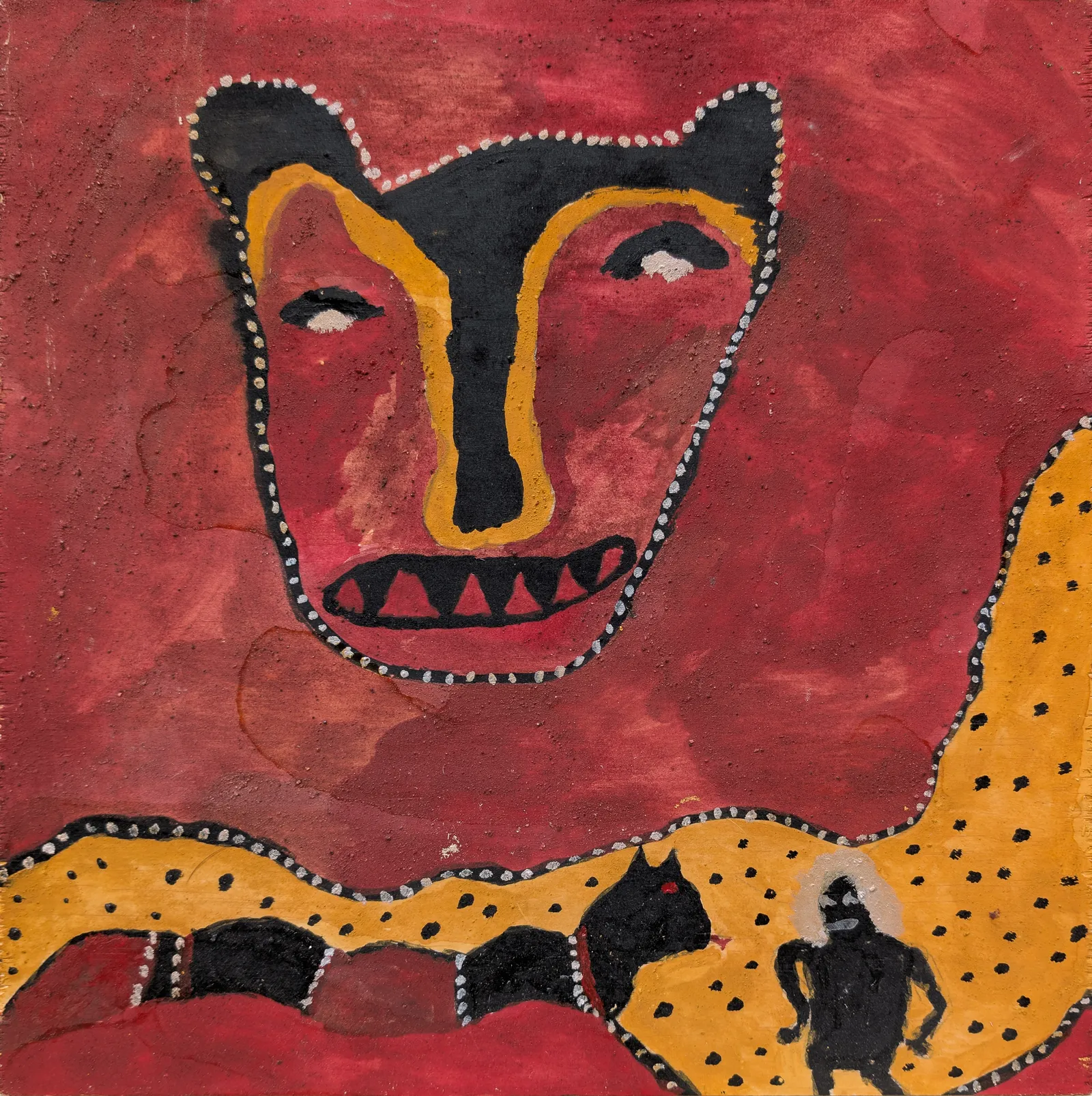 Peter Thomas, Gurrir Gurrir Joomba, 2026, natural earth pigments on plywood, 30 x 30 cm