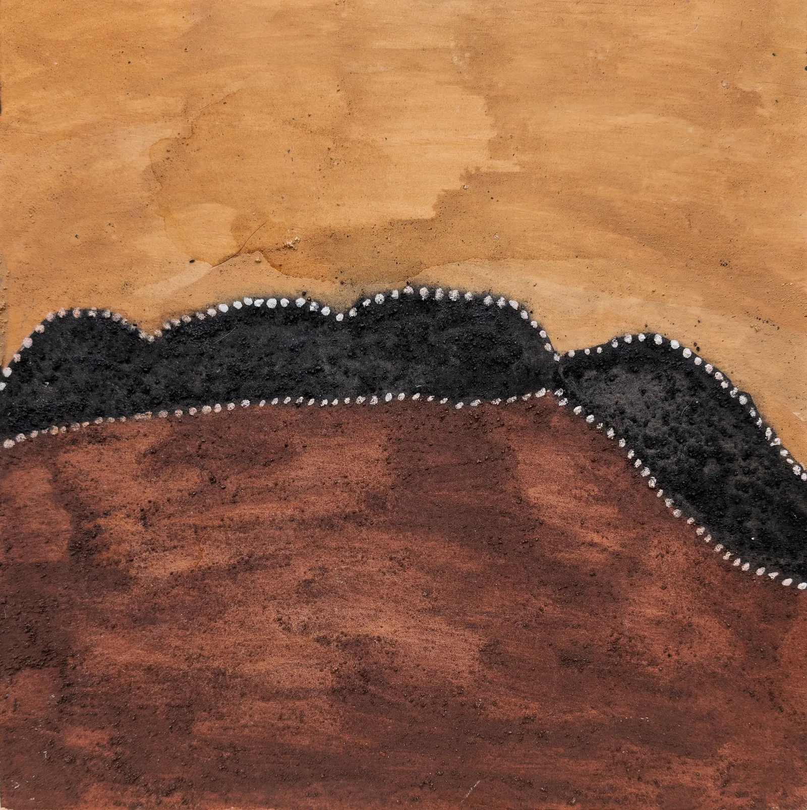 Peter Thomas, Warmun, 2026, natural earth pigments on plywood, 30 x 30 cm