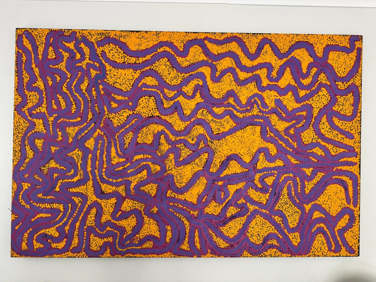 Yannima Tommy Watson, My Country Bush Seeds, 2005, synthetic polymer paint on canvas, 180 x 120