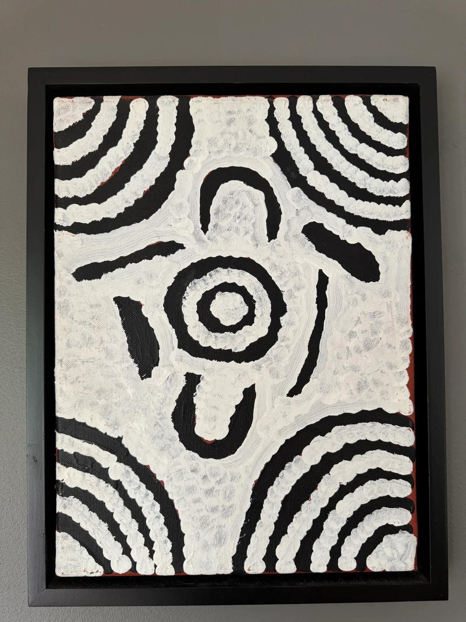 Barbara Reid Napangarti, Women's Ceremony, 2003, synthetic polymer paint on canvas, 34 x 44 cm each Triptych — photograph 1 of 3