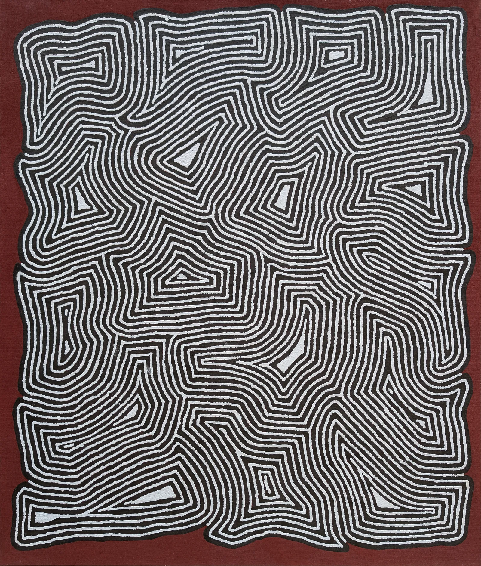 Walter Jangala Brown, Tingari Cycle, 2021, 107 x 91 cm