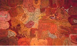 Walangkura Napanangka, Katungka Napanangka at Papunga, 2005, synthetic polymer paint on linen, 182 x 300 cm