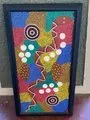 Rachel Bray, Snake & Honey Ant Dreaming, synthetic polymer paint on canvas, 30 x 58 cm