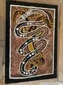 Warren Gerard, Snake & Goanna, Ochre on Canvas, 52 x 36 cm