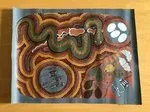 Polyanne Mumu, Bush Tucker, synthetic polymer paint on linen, 43 x 34 cm