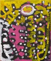 Lorna Naparrula Fencer, Yarla Dreaming, 2006, synthetic polymer paint on canvas, 60 x 50 cm