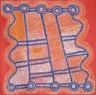 Shorty Jangala Robertson, Ngapa Dreaming, synthetic polymer paint on linen?, 91 x 91 cm