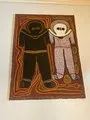 Lily Karadada, Black Lightning & Rainmaker Wandjina, 2005, Ochre on Canvas, 75 x 100 cm