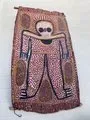 Lily Karadada, Rainmaker Wandjina, 2005, Ochre on Eucalyptus Bark, 40 x 70 cm