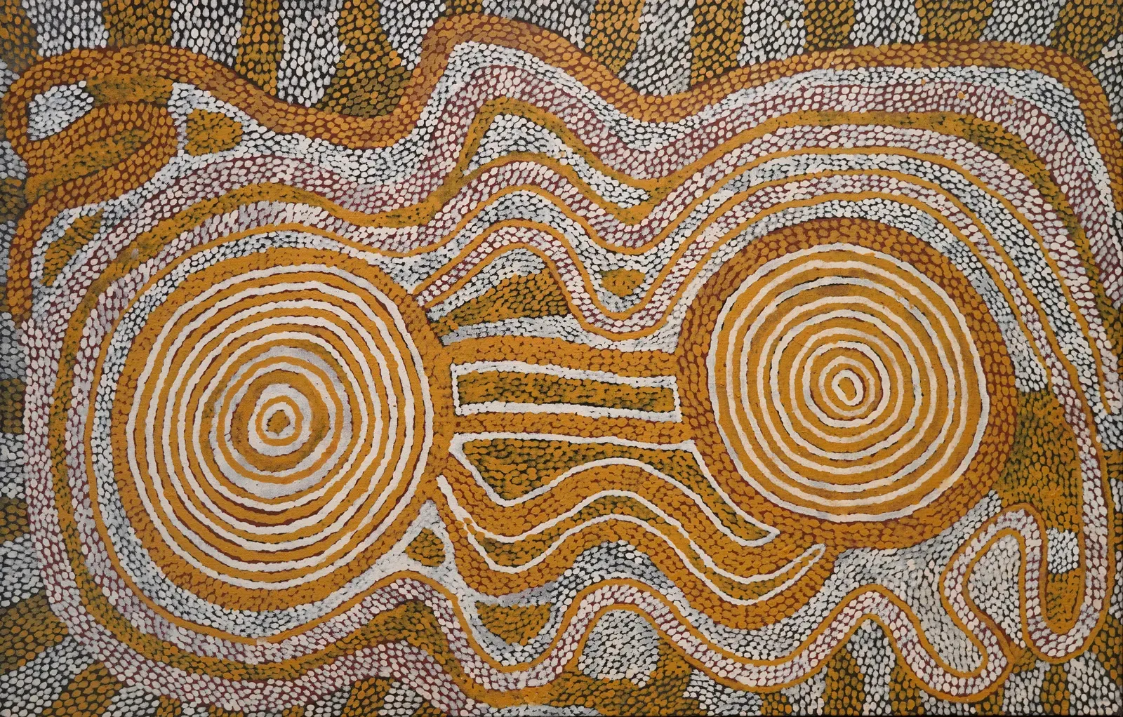 John Kipara Tjakamarra, Tingari, 1992, Acrylic on canvas, 122 x 78 cm