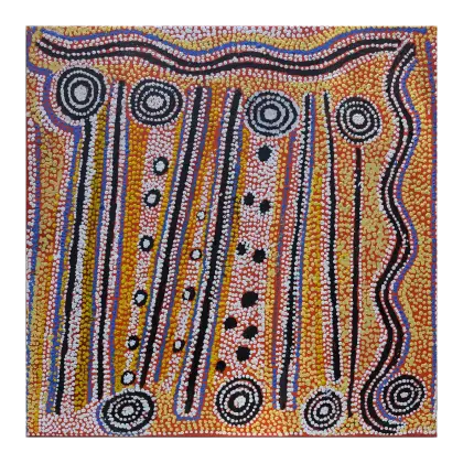 Paddy Sims Japaljarri, Yanjirlipiri Jukurrpa (Star dreaming), 2006, synthetic polymer paint on Belgian linen, 61 x 61 cm