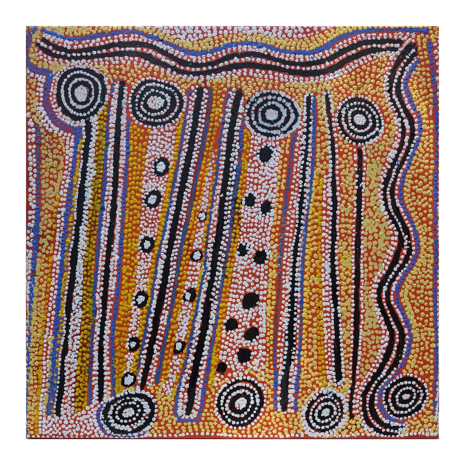 Paddy Sims Japaljarri, Yanjirlipiri Jukurrpa (Star dreaming), 2006, synthetic polymer paint on Belgian linen, 61 x 61 cm