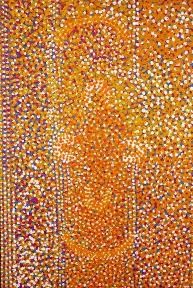 Winifred Nanala, Lukarrarar, 2002, synthetic polymer paint on Belgian linen, 90 x 60 cm