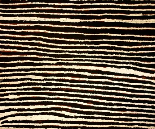 Yinarupa Gibson Nangala, Rockhole site at Marrapinti, 2003, synthetic polymer paint on linen, 46 x 38 cm
