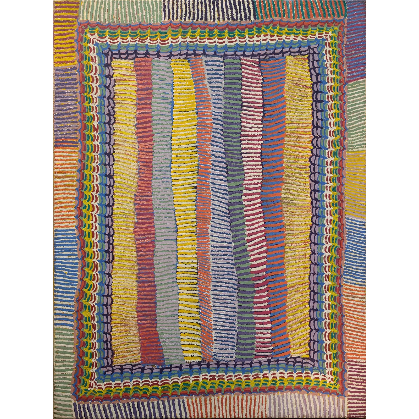 Eunice Napanangka Jack, Hairstring, 2006, synthetic polymer paint on Belgian linen, 122 x 91 cm