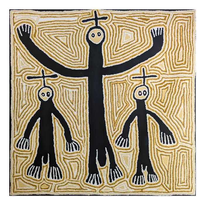 Linda Syddick Napaltjarri, Spirits and Sandhills, 2006, synthetic polymer paint on Belgian linen, 91 x 91 cm