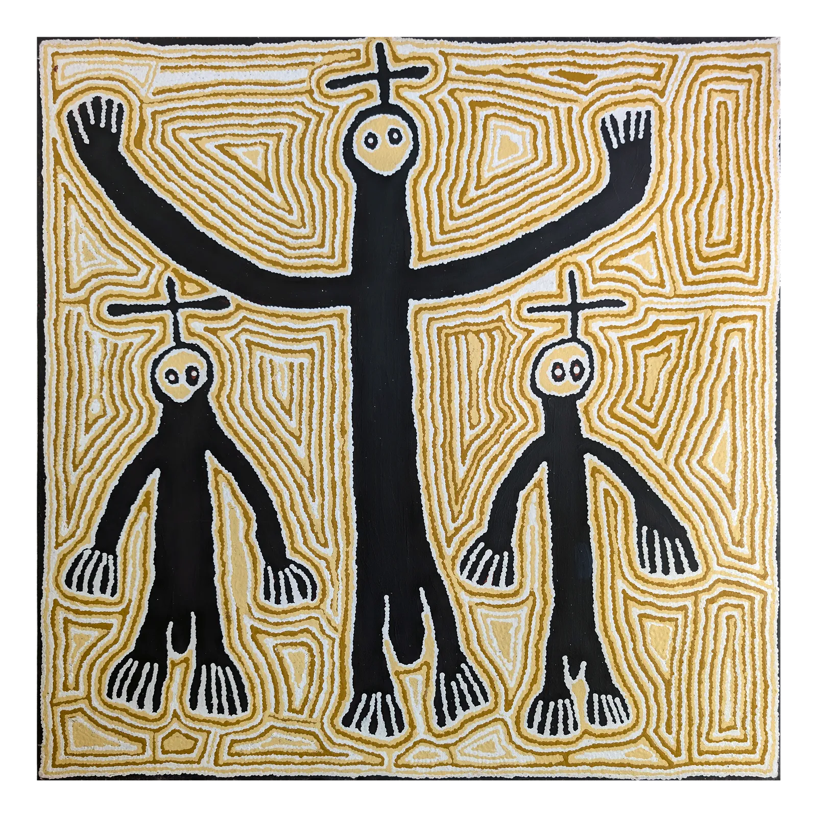 Linda Syddick Napaltjarri, Spirits and Sandhills, 2006, synthetic polymer paint on Belgian linen, 91 x 91 cm