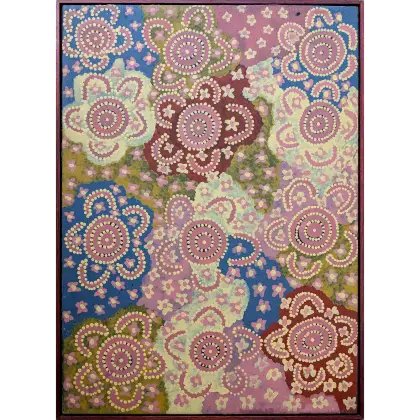 Maxie Tjampitjinpa, Corroboree, c. 1985, synthetic polymer paint on canvas, 90 x 60 cm