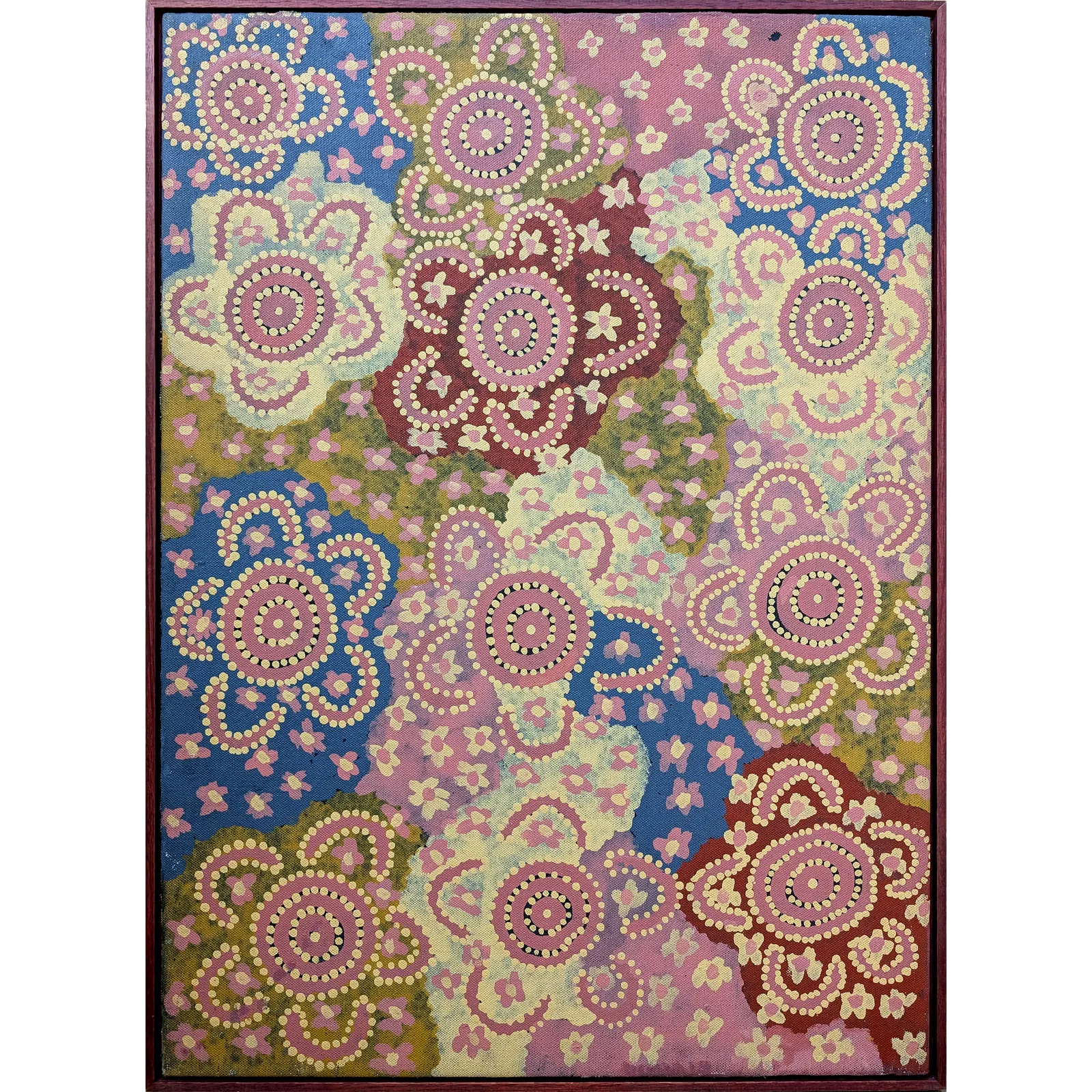 Maxie Tjampitjinpa, Corroboree, c. 1985, synthetic polymer paint on canvas, 90 x 60 cm