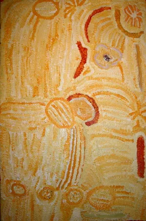 Elizabeth Nyumi Nungurrayi, Wangarra, near Kiwirrkurra, 1998, synthetic polymer paint on canvas, 120 x 80cm