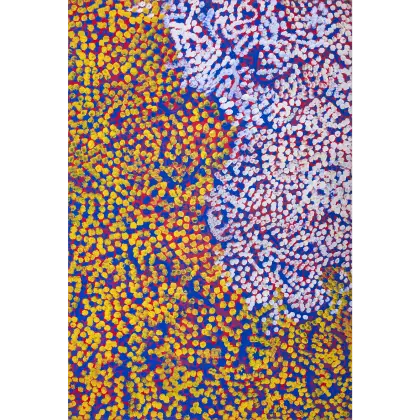 Lorna Naparrula Fencer, Caterpillar, 1998, synthetic polymer paint on canvas, 154 x 105 cm