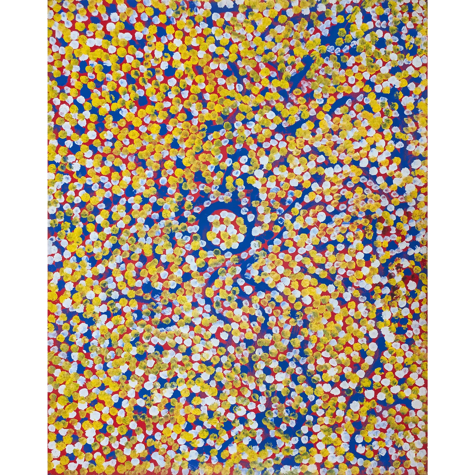 Lorna Naparrula Fencer, Caterpillar Dreaming, 2002, synthetic polymer paint on canvas, 131 x 100