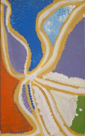Lorna Naparrula Fencer, Bush Potato, 1999, synthetic polymer paint on canvas, 88 x 59 cm
