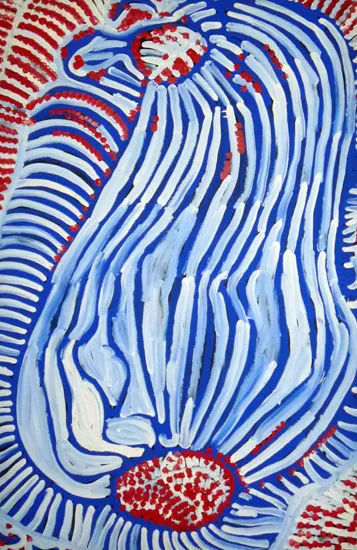 Lorna Naparrula Fencer, Bush Potato, 1999, synthetic polymer paint on canvas, 149 x 99.5