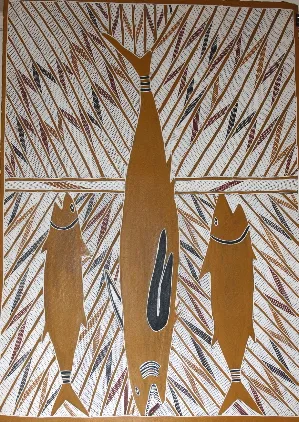 Mickey Ganambarr Daypurryun, Shark Dreaming, 1998, 75 x 105cm