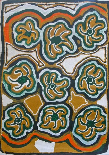Beryl Nakamarra Barnes, Little Seed - Patanjarmi, 1998, synthetic polymer paint on canvas, 50 x 44 cm