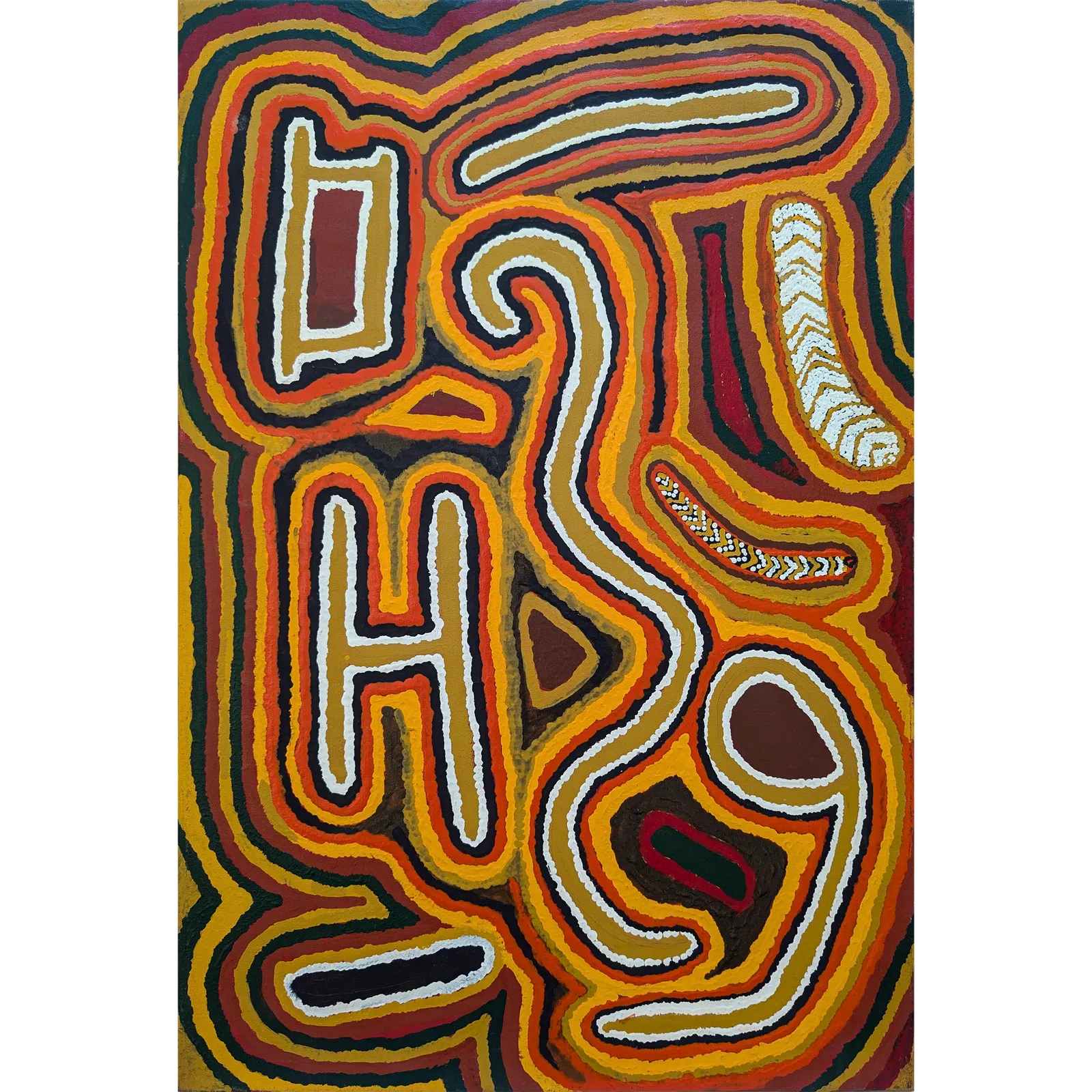 Richard Tax, Kibal- Artist's Country, 1999, synthetic polymer paint on canvas, 90 x 60cm
