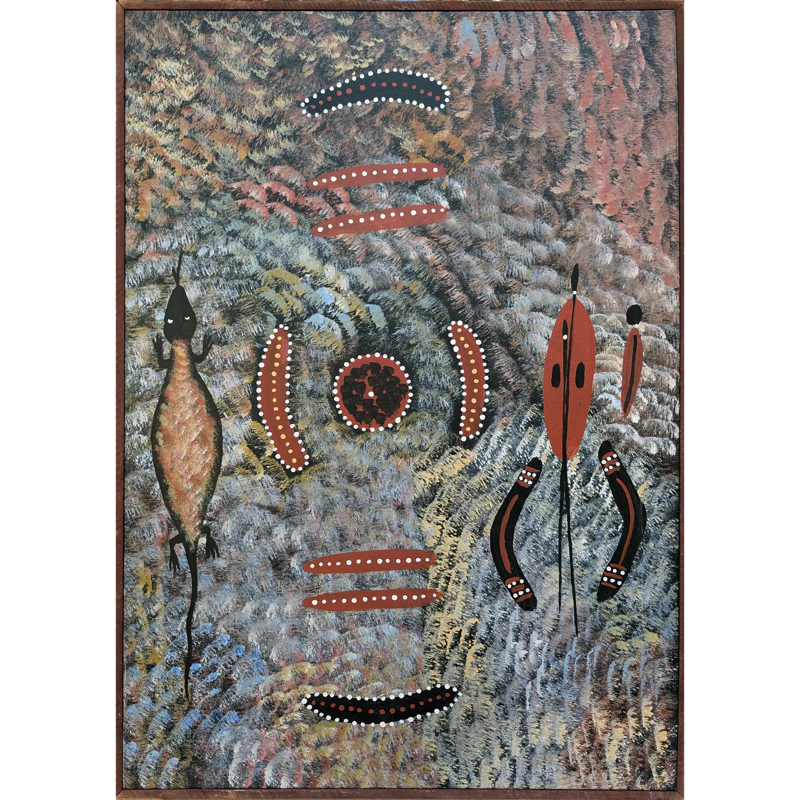 Barney Daniels Tjungurrayi, Blue Tongue Lizard Dreaming, 1985, synthetic polymer paint on canvas, -