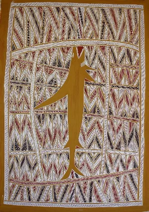 Wilson Ganambarr Manydjarri, Mana/Shark, 2000, natural earth pigments on paper, 75 x 105cm