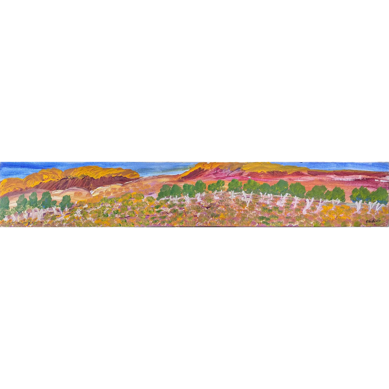 Billy Benn Perrurle, Artetyerre, 2007, synthetic polymer paint on Belgian linen, 120 x 20 cm