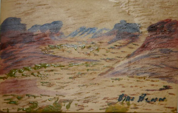Billy Benn Perrurle, Artetyerre, 2007, synthetic polymer paint on canvas board, 14 x 9 cm