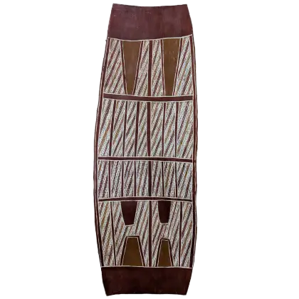 Tom Djumburpur, Untitled (Wagilag Sisters Story), 1995, natural earth pigments on bark, 96 x 36 cm