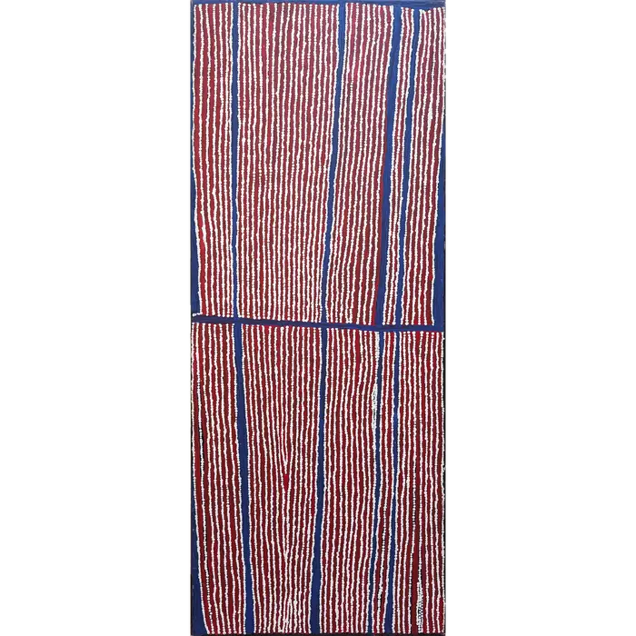 Paddy Japaljarri Stewart, Janyinki Jukurrpa, 2006, synthetic polymer paint on linen, 152 x 61 cm