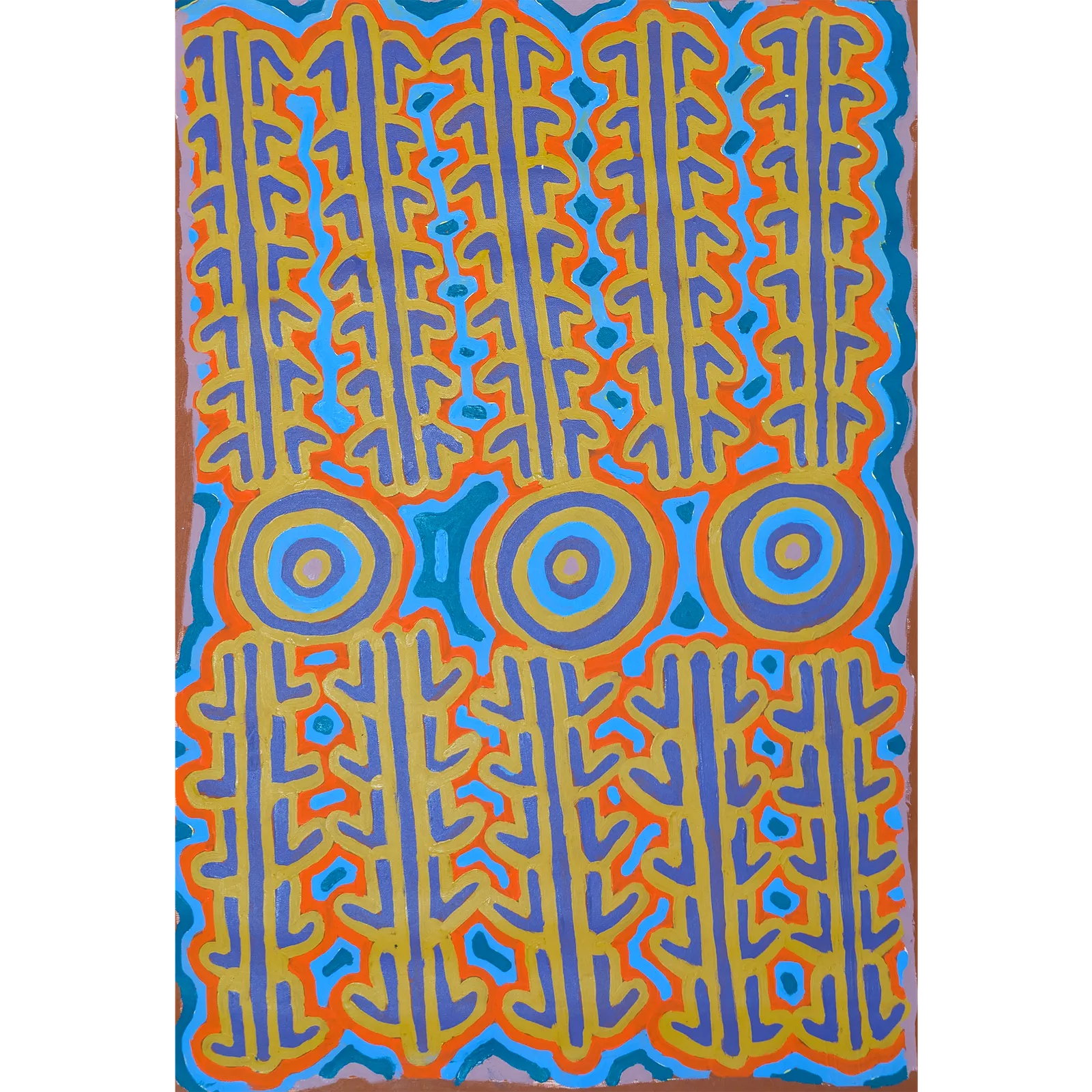 Judy Napangardi Martin, Rock Wallabies (Wackaljarri), 2000, synthetic polymer paint on canvas, 59 x 83 cm