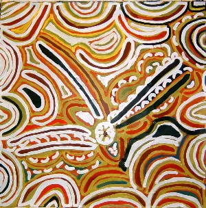 Lily Nungarayi Hargraves, Womens Dreaming, 2001, synthetic polymer paint on canvas, 121 x 121 cm