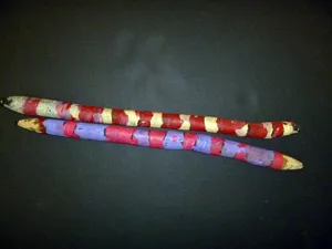 Louis Karadada, Clapping Sticks, synthetic polymer paint on wood