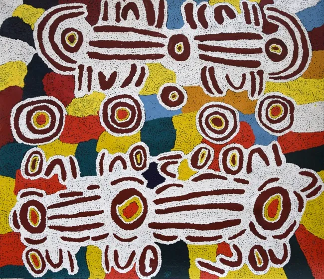Liddy Nakamarra Nelson, Bush Potatoes, 2000, synthetic polymer paint on canvas