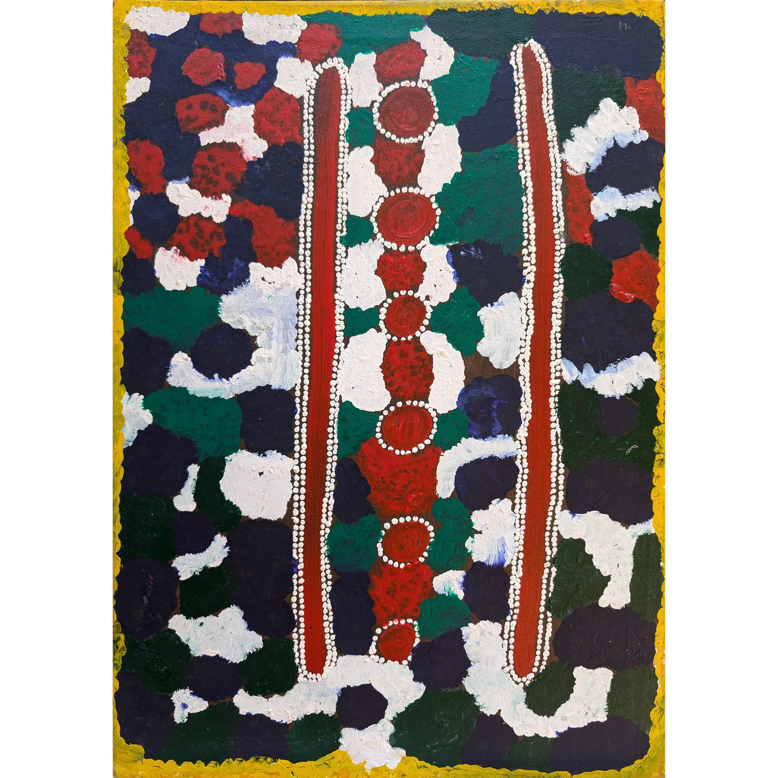Rosie Napurrurla Tasman, Bush Yam, 1999, synthetic polymer paint on canvas, 45 x 60 cm