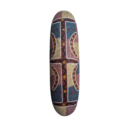 Paddy Carroll Tjungarrayi, Ceremonial Shield, c.1990, synthetic polymer paint on soft wood, 75 x 33 cm