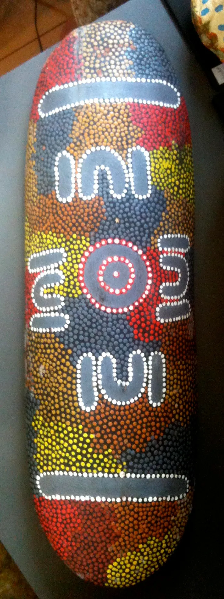 Artist Once Known, Coolamon, 2005, synthetic polymer paint on soft wood, 48 x 13 cm