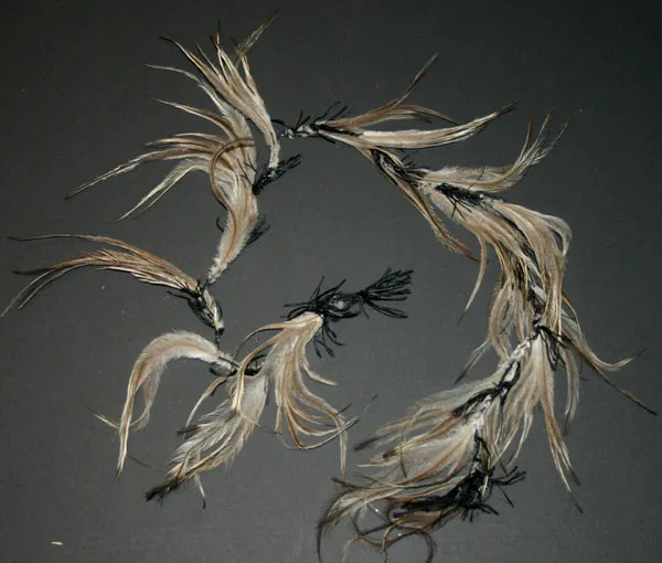 Artist Once Known, Kahoa (emu feather garland), feather and string, 103 cm