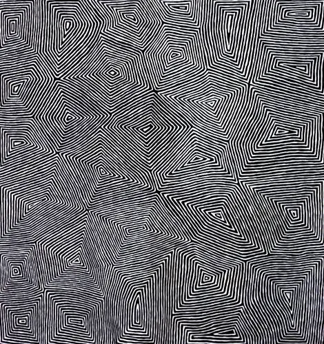 George (Hairbrush) Tjungurrayi, Tingari Cycle, 1998, synthetic polymer paint on Belgian linen, 210 x 200 cm