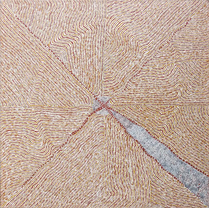 Kathleen Petyarre, Mountain Devil Lizard Dreaming, 2009, synthetic polymer paint on Belgian linen, 76 x 76 cm