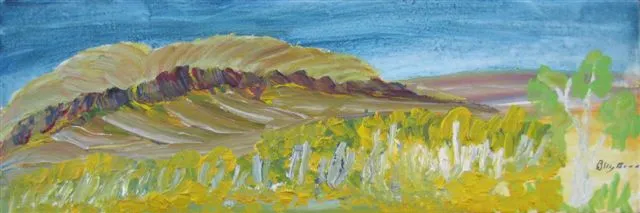 Billy Benn Perrurle, Artetyerre, 2008, synthetic polymer paint on Belgian linen, 60 x 20cm